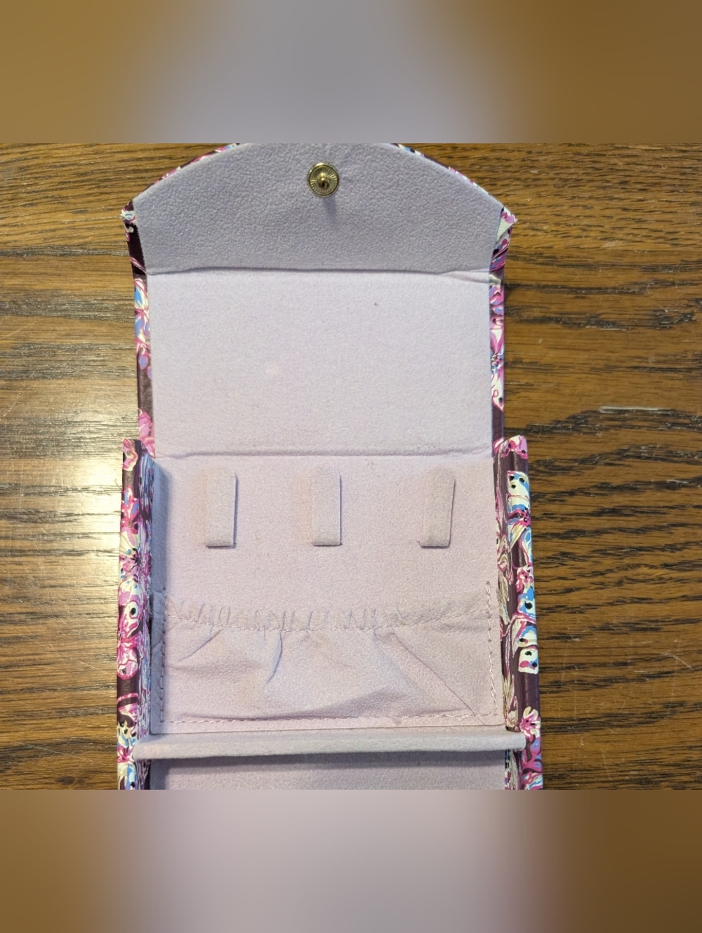 Lilly Pulitzer Floral Jewelry Travel Case in Plum Pink Blue - Picture 7 of 12